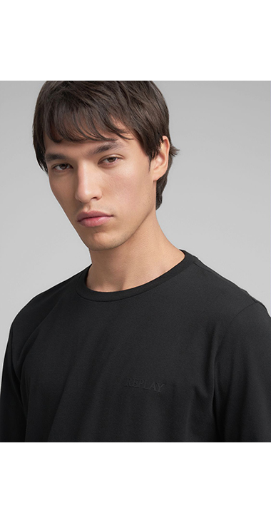 REPLEYロゴ ストレッチジャージーロンT 詳細画像 ブラック 5